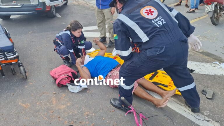 Ciclista é atropelado por caminhão em bairro de Rio Branco e dá entrada no pronto-socorro