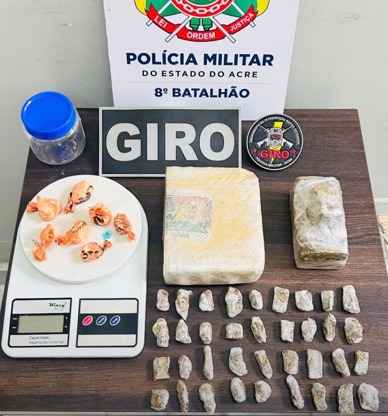 Polícia apreende maconha e cocaína enterradas em quintal de residência no interior do Acre