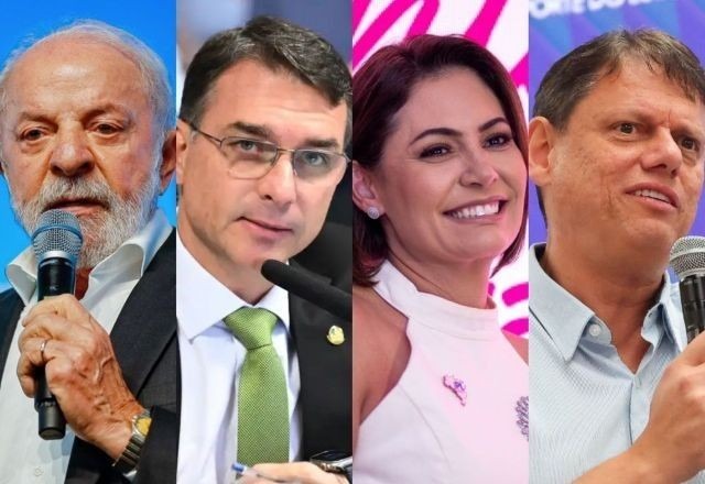 lula-empata-com-flavio-bolsonaro,-michelle-e-tarcisio,-diz-pesquisa