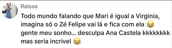 Influenciadora é comparada com Virginia e internet ‘shippa’ com Zé Felipe