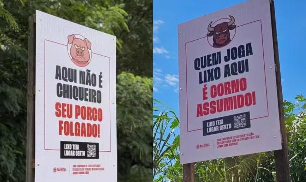 Prefeitura chama de ‘porco’ e ‘corno’ quem joga lixo na rua