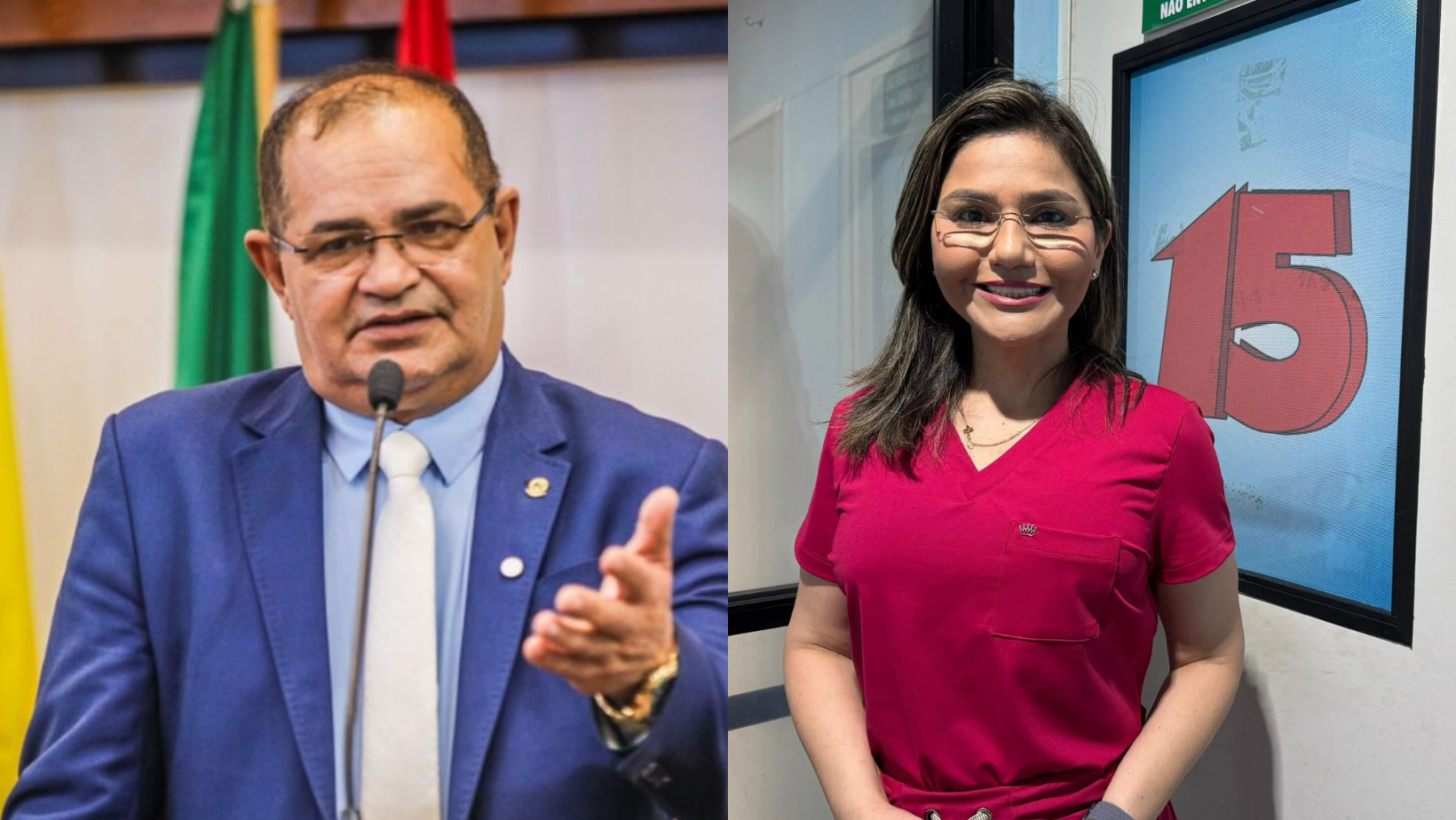 Tanízio Sá, líder do MDB e Jessica Sales