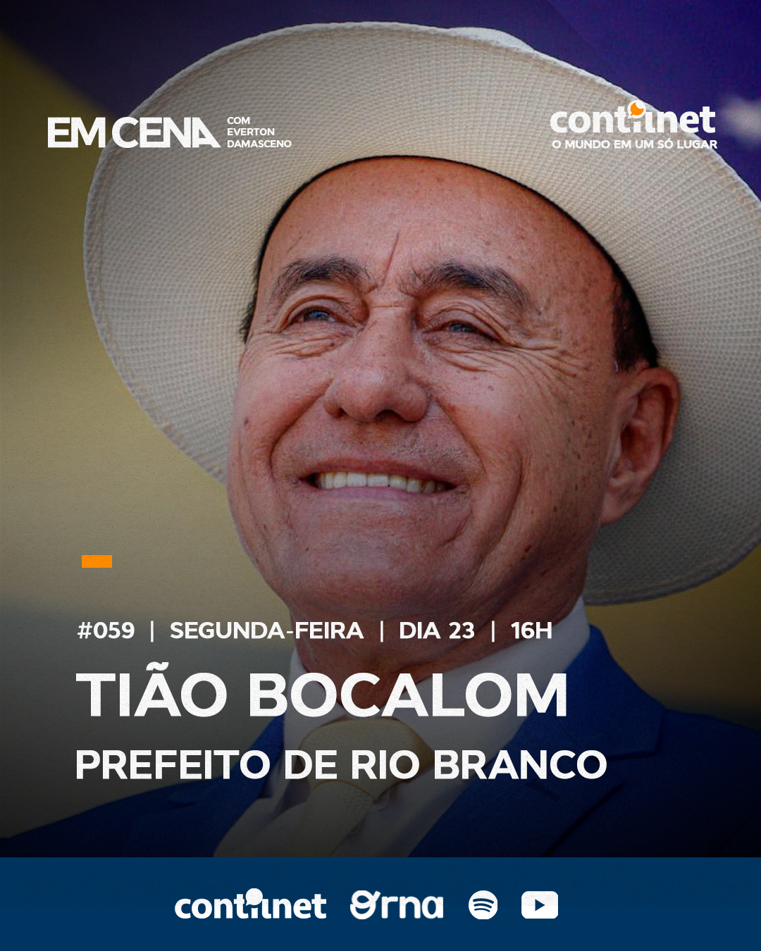 Podcast Em Cena recebe Tião Bocalom nesta segunda-feira