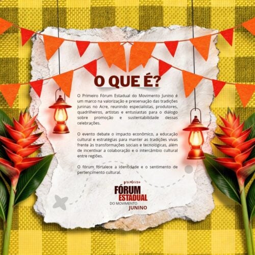 O evento contará com apoio institucional do Governo do Estado do Acre