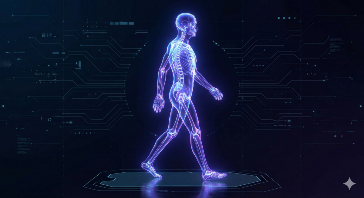 Ilustração mostrando quantos ossos o corpo humano tem na fase adulta.