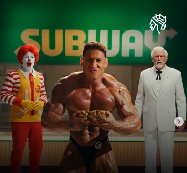 Subway lança campanha com Ramon Dino e provoca concorrentes do fast food