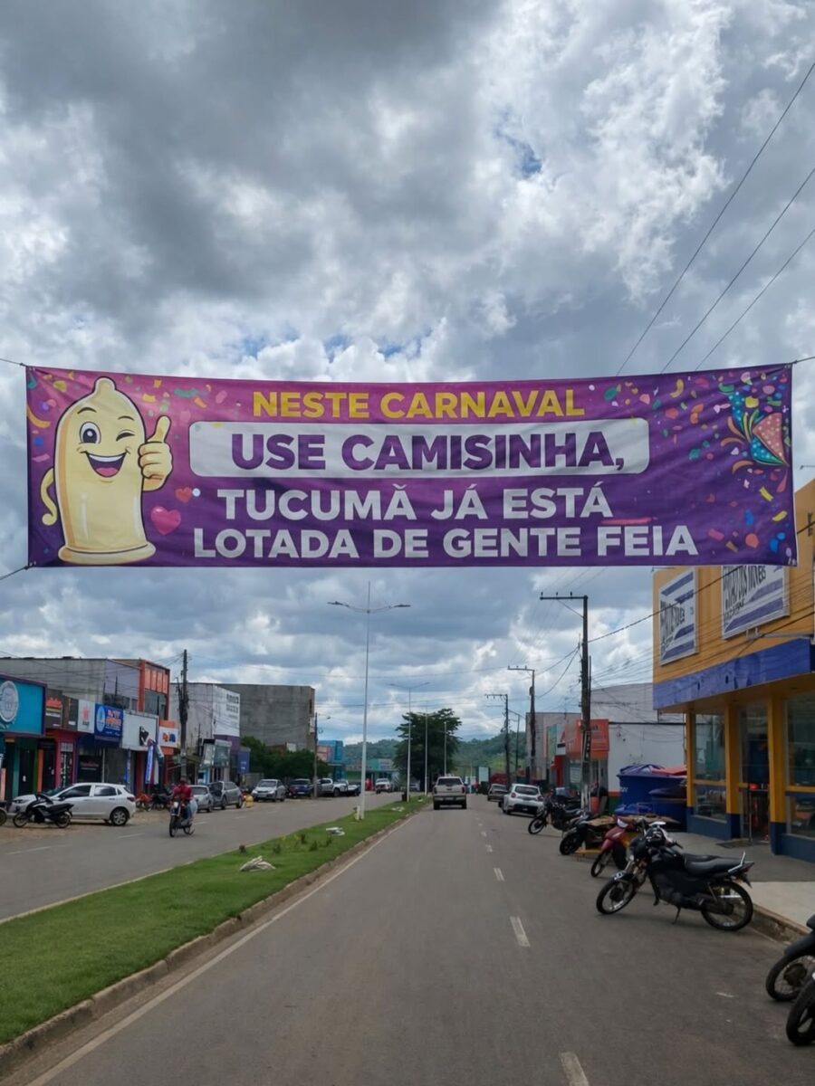 Faixa com mensagem irônica sobre Carnaval viraliza em Tucumã Faixa com mensagem irônica sobre Carnaval viraliza em Tucumã