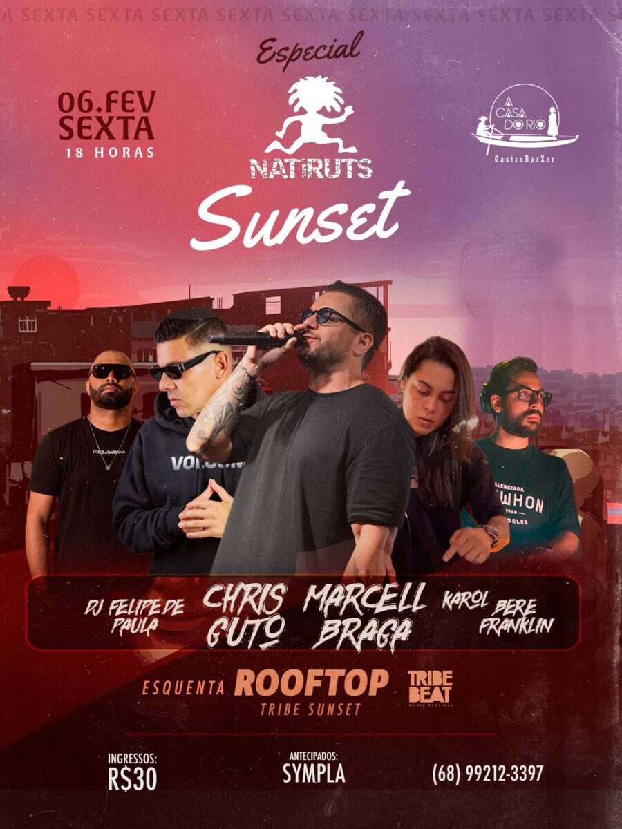 A Casa do RIo recebe nesta sexta (6) o Rooftop Tribe Sunset, evento que funciona como esquenta oficial para o Carnaval.