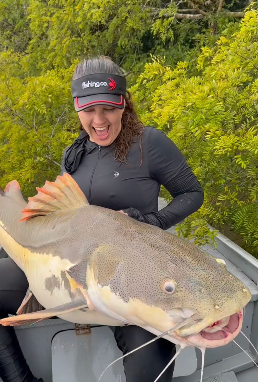 Nil Viana mostra pirarara gigante e explica som curioso do peixe, que vibra músculos ligados à bexiga natatória.