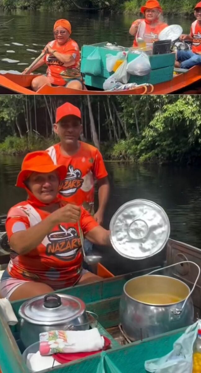 Tacacá vendido em barco no Rio Cupijó viraliza e destaca criatividade de empreendedora ribeirinha em Cametá, no Pará.