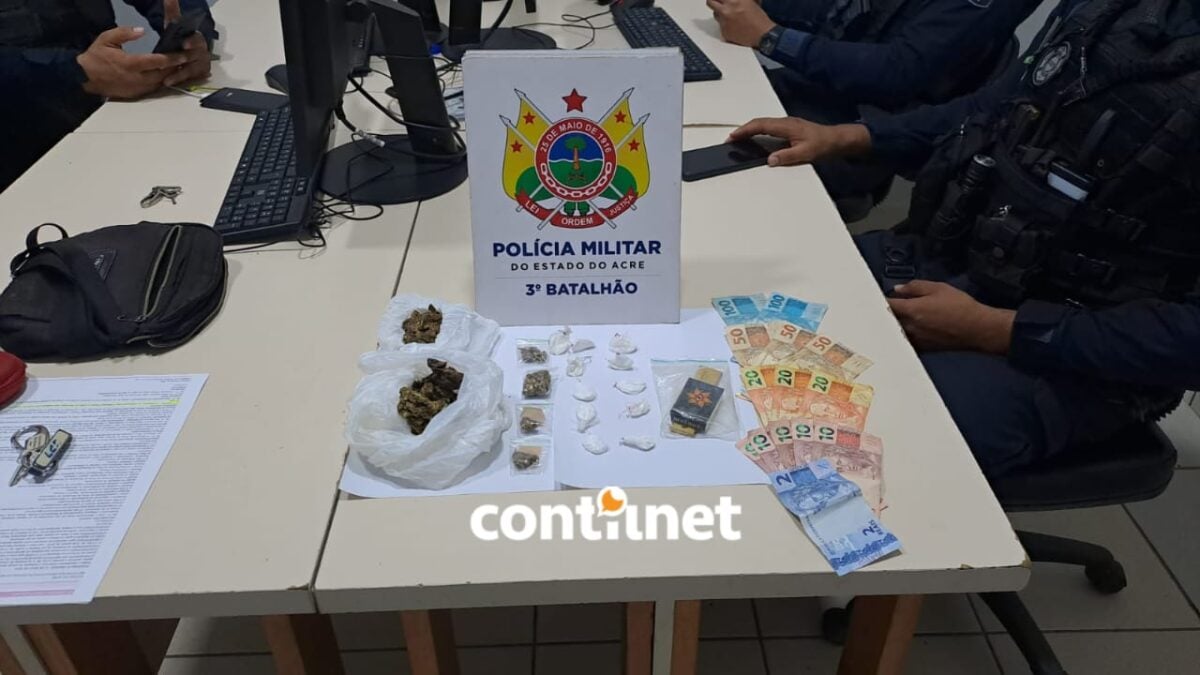 Operação prende dupla com skunk, pasta base e R$ 462 em ação da PM na região do Vale do Açaí, durante a Operação Pós-Carnaval 2026.