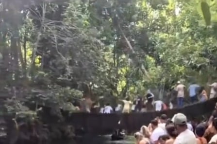 Ponte desaba durante apresentação turística e deixa feridos em Rondônia