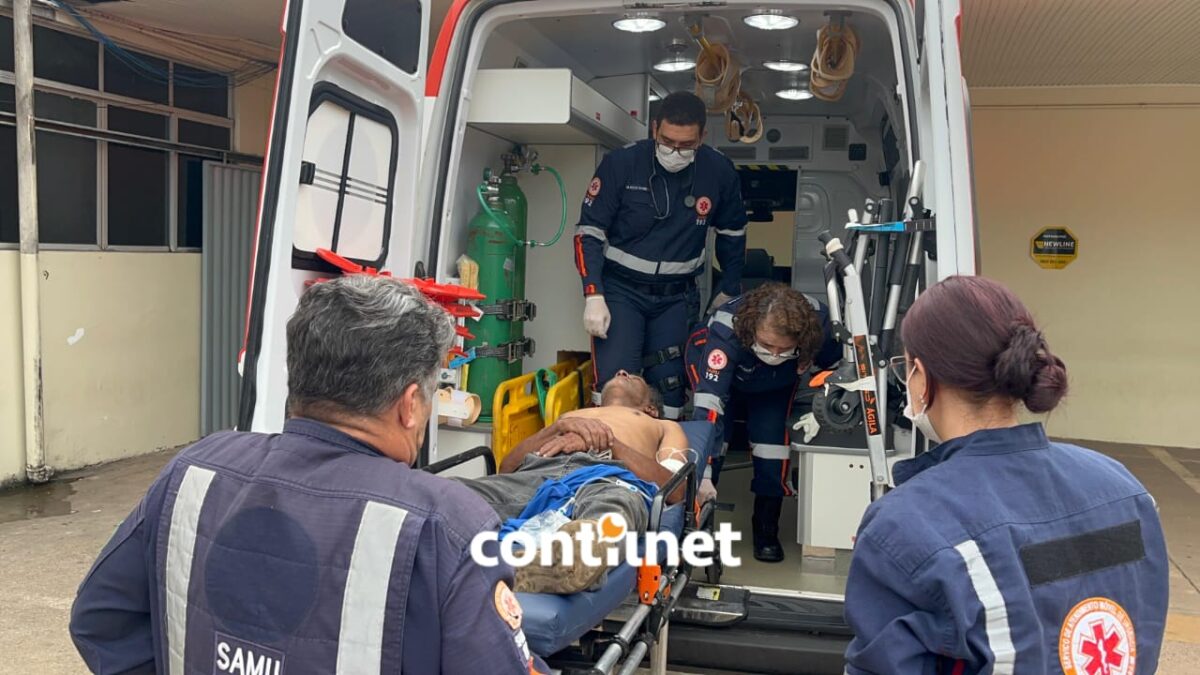 Colisão com animal deixa jovem ferido e mobiliza equipe do Samu no bairro Taquari