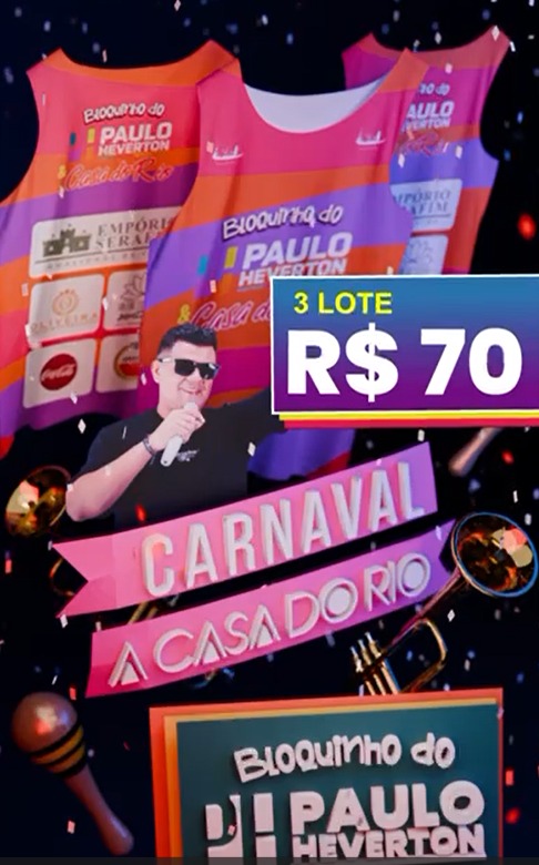 O clima de Carnaval segue esquentando em Rio Branco e a procura pelo Bloquinho do Paulo Heverton continua intensa. O 2º lote já acabou!