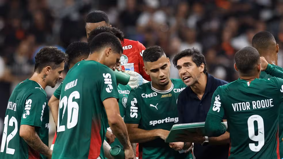 Flaco López comemora gol da vitória do Palmeiras contra o Corinthians no Dérbi 2026.