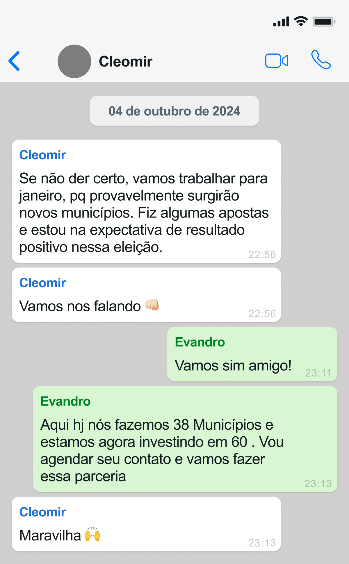 Mensagens atribuídas a empresário investigado na Operação Overclean citam acordos com prefeitos, repasses em dinheiro e negociações em municípios baianos.