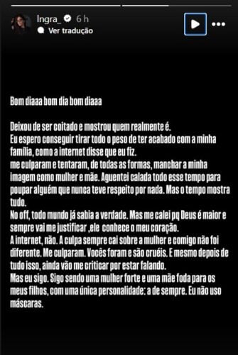 Postagem direcionada ao ex