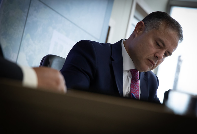 O ministro dos Transportes, Renan Filho (MDB), durante audiência com deputados federais (Foto: Carina Leão/MT)