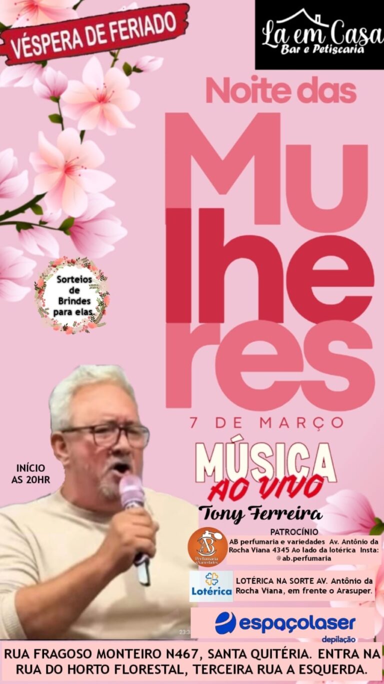 Tony Ferreira promove Noite das Mulheres com música ao vivo e sorteios, neste sábado