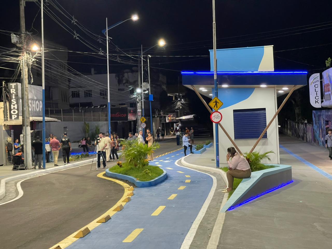 Calçadão da Benjamin Constant após a entrega da primeira etapa da revitalização realizada pela Prefeitura de Rio Branco.