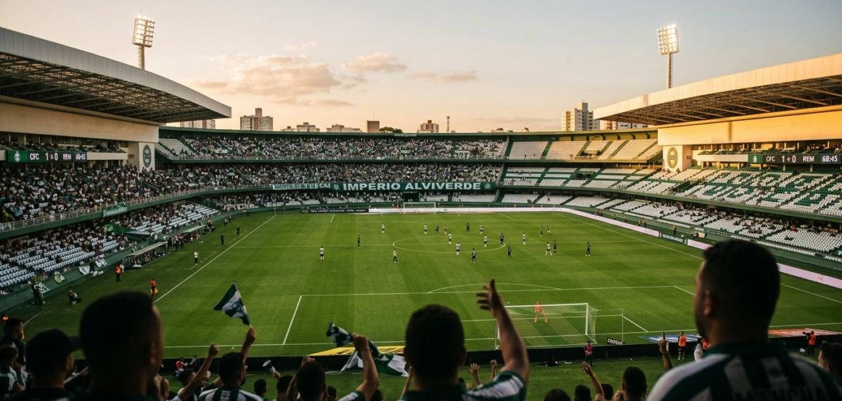 Estádio Couto Pereira preparado para o jogo Coritiba x Remo pelo Brasileirão neste domingo.