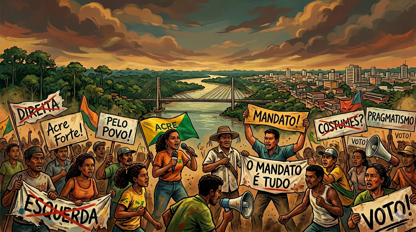Não existe esquerda e direita no Acre quando o assunto é ganhar mandato/Foto: Ilustração/IA