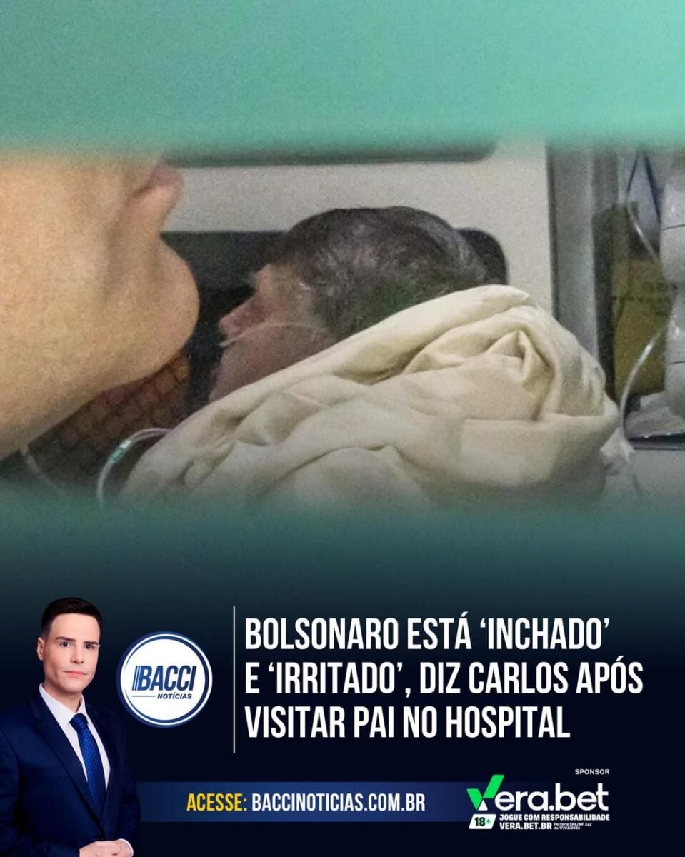 Bolsonaro permanece na UTI com broncopneumonia e filho relata inchaço causado por tratamento médico