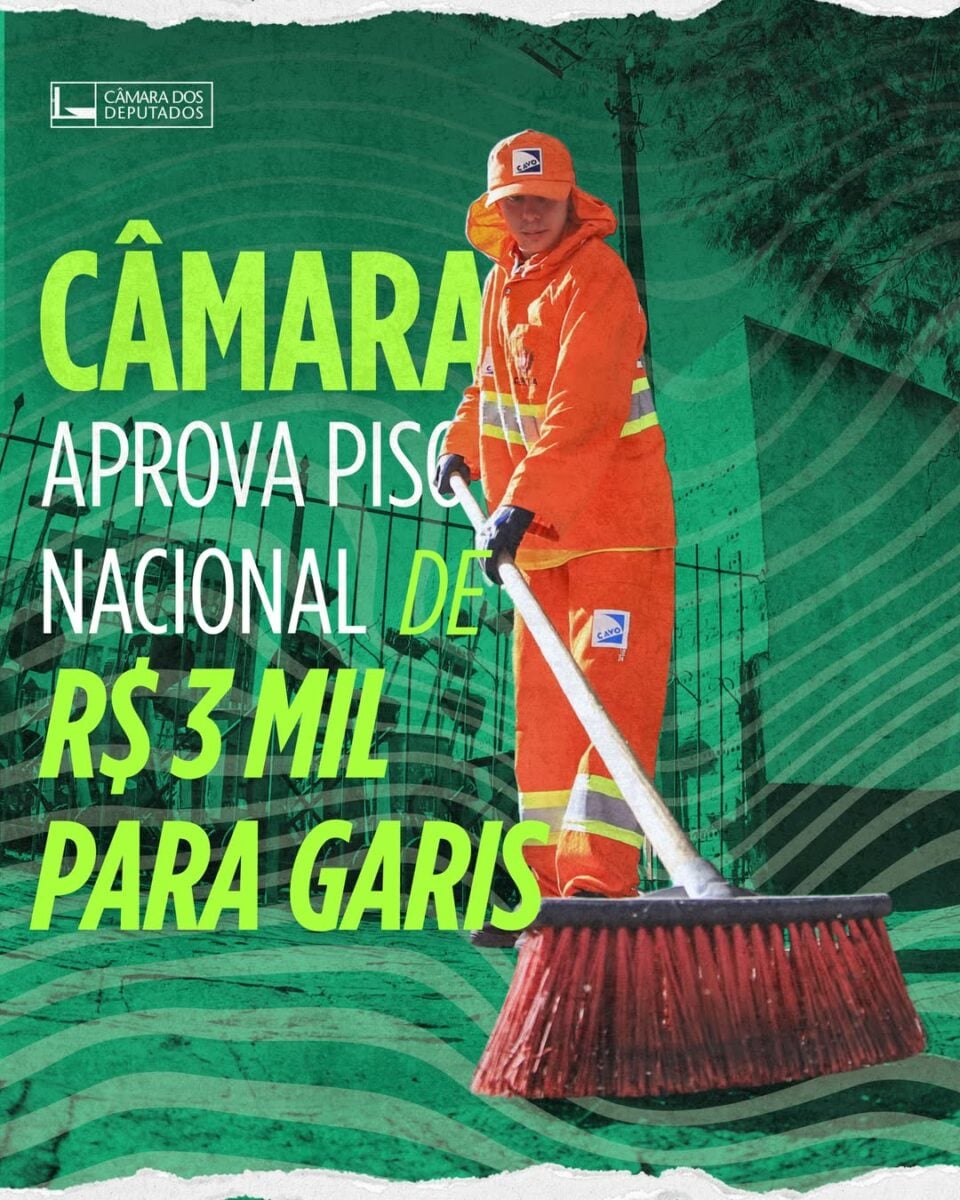 Câmara aprova piso salarial nacional de R$ 3 mil para garis em todo país