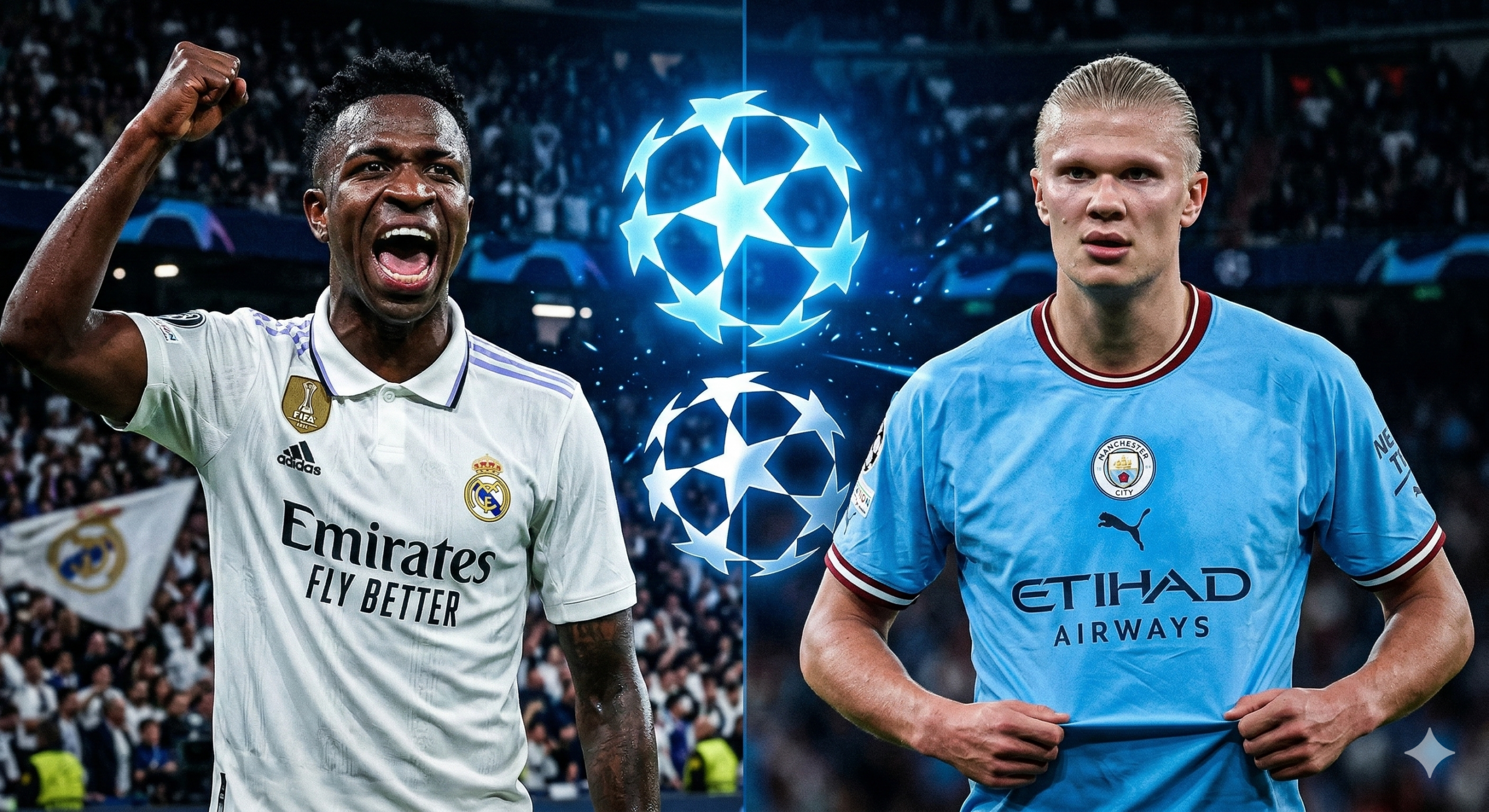 Vini Jr e Haaland se enfrentam em Real Madrid x Manchester City pela Champions.