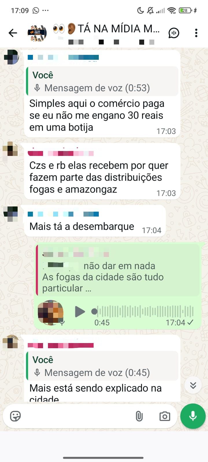 Prints encaminhados a redação do ContilNet