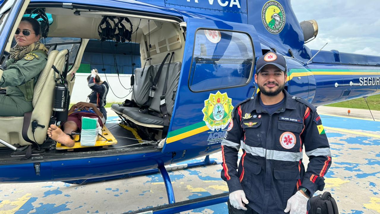 O paciente foi encaminhado ao hospital