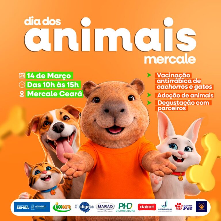 Mercale Ceará promove “I Love Pet” com vacinação e adoção no Dia dos Animais