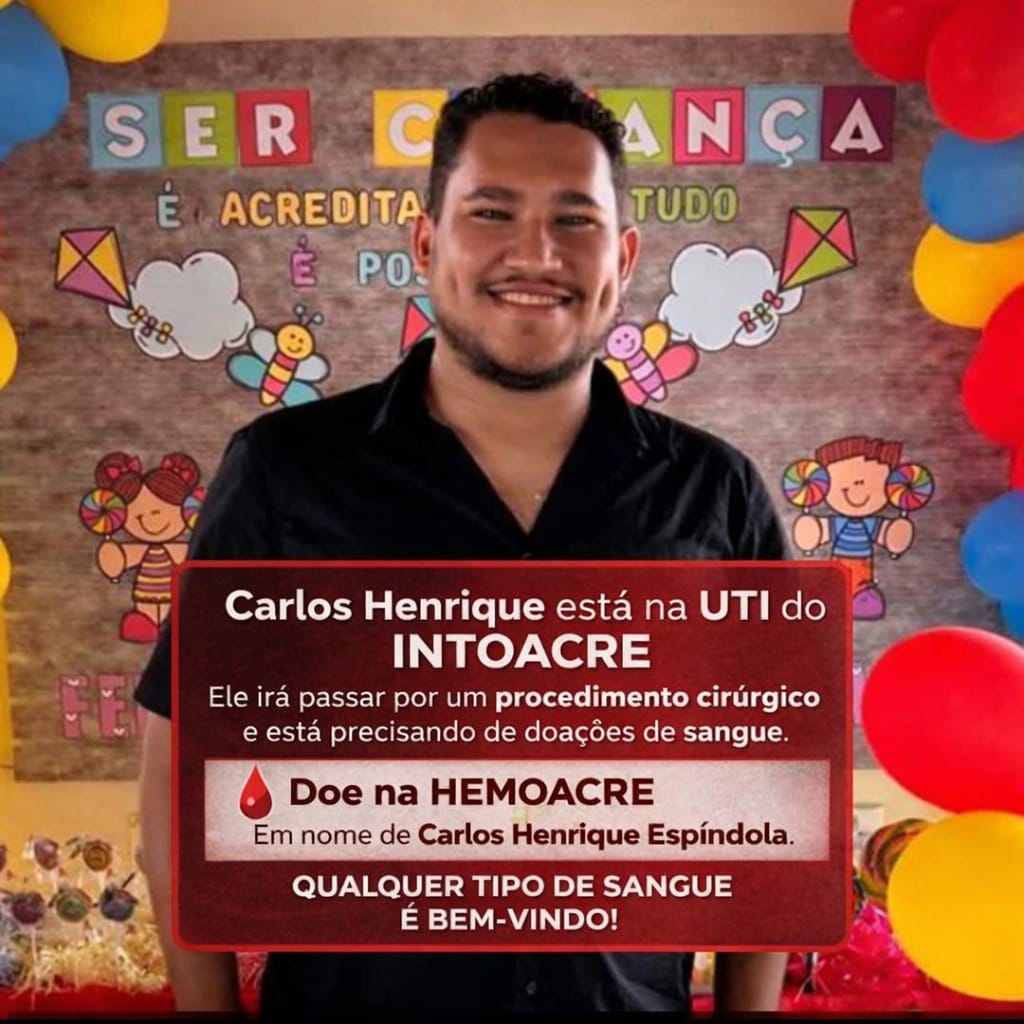 Professor da rede pública precisa de doação de sangue para cirurgia e mobiliza campanha