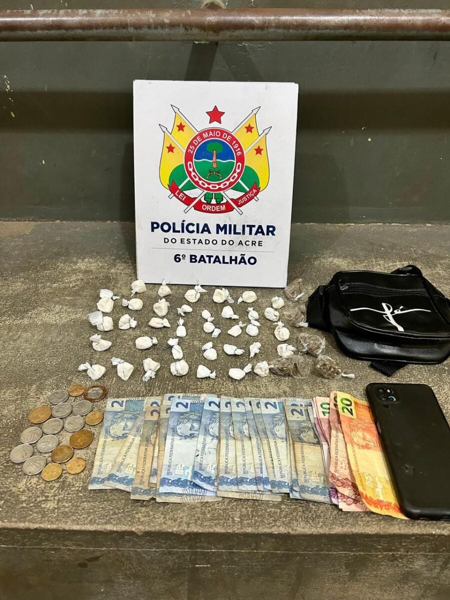 Mulher é presa com drogas durante ação da PM no trapiche da Lagoa em Cruzeiro do Sul