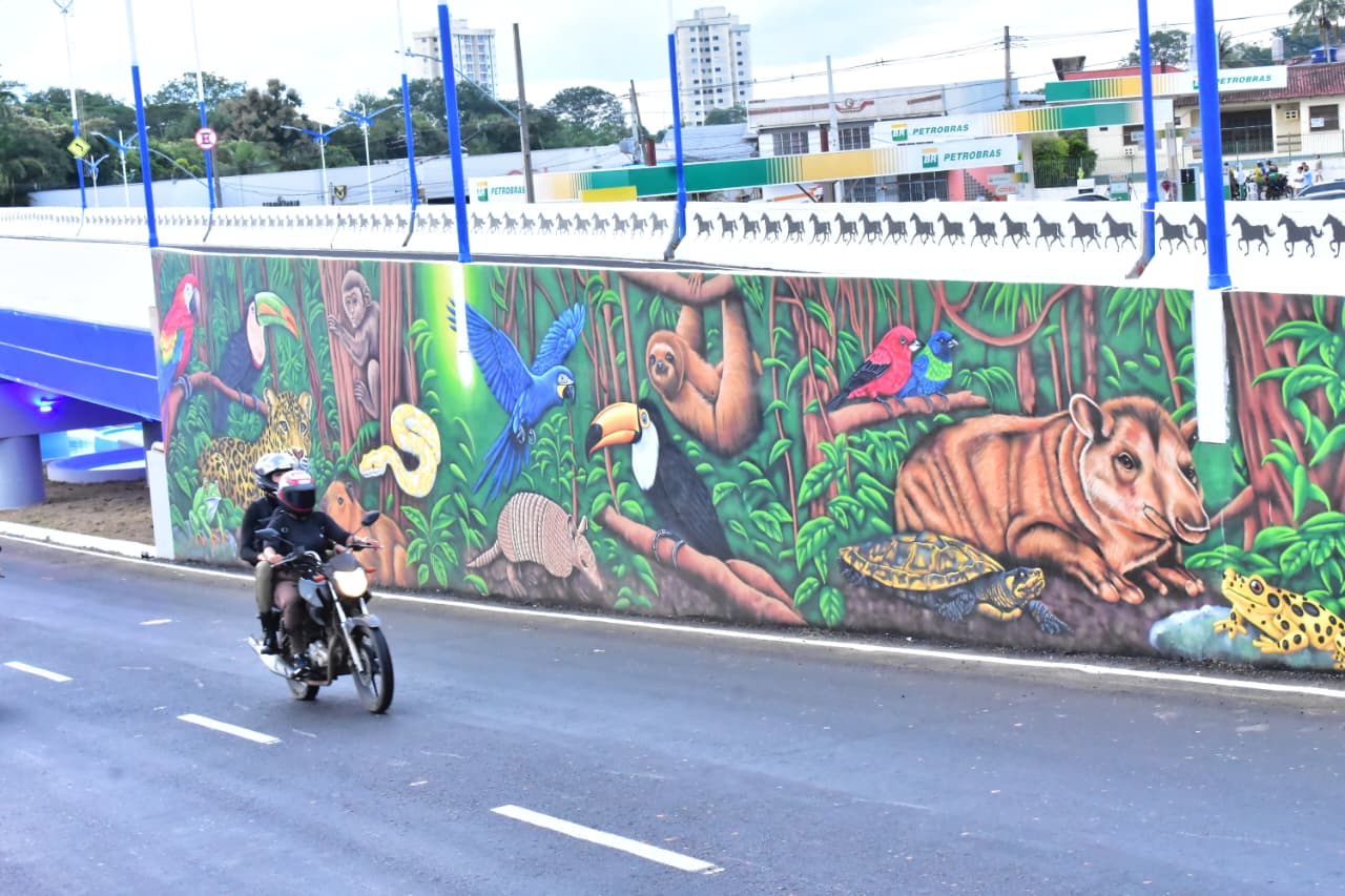 As pinturas, feitas pelo artista Mahatma Mahá,