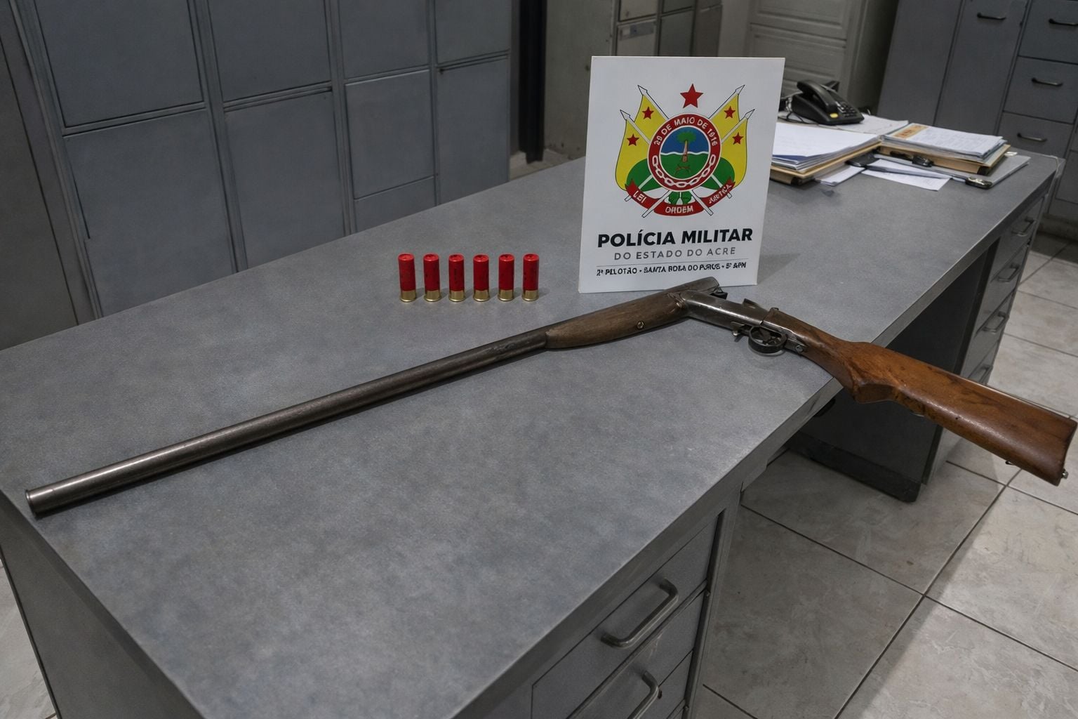 PM apreende arma de fogo após briga e conduz três pessoas a delegacia