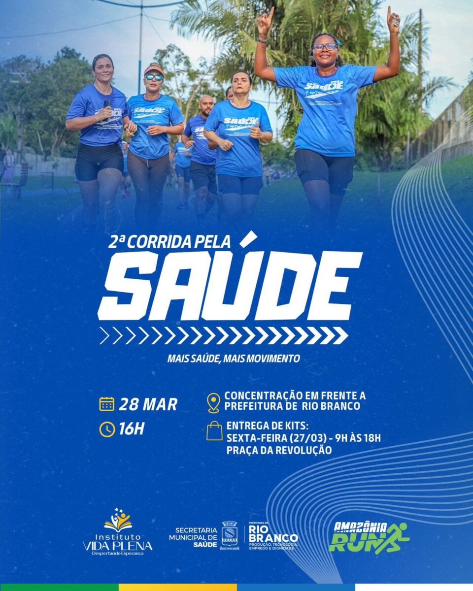 II Corrida da Saúde abre inscrições e será realizada neste sábado em Rio Branco