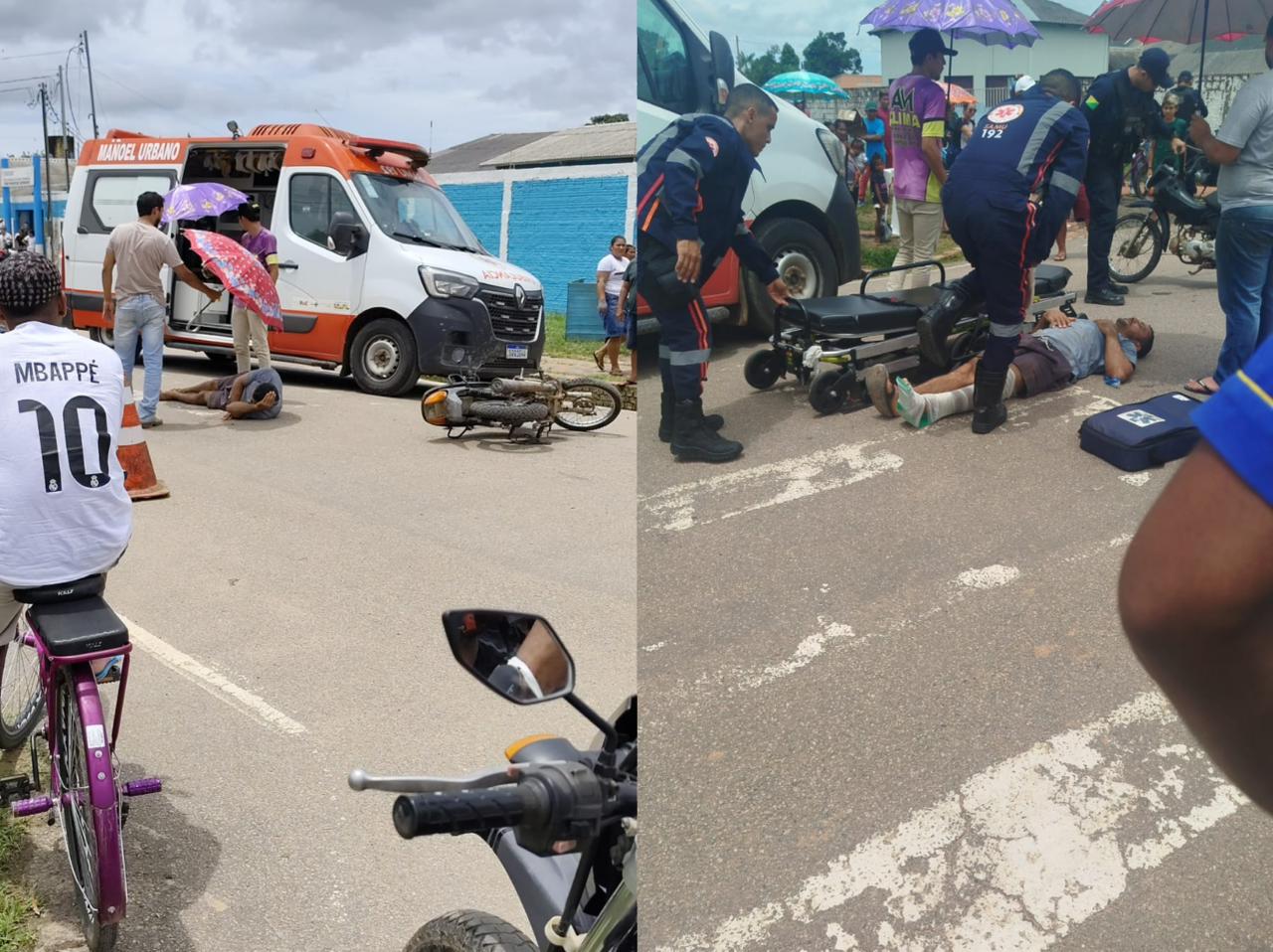 Colisão entre motocicletas deixa duas pessoas feridas no interior do Acre