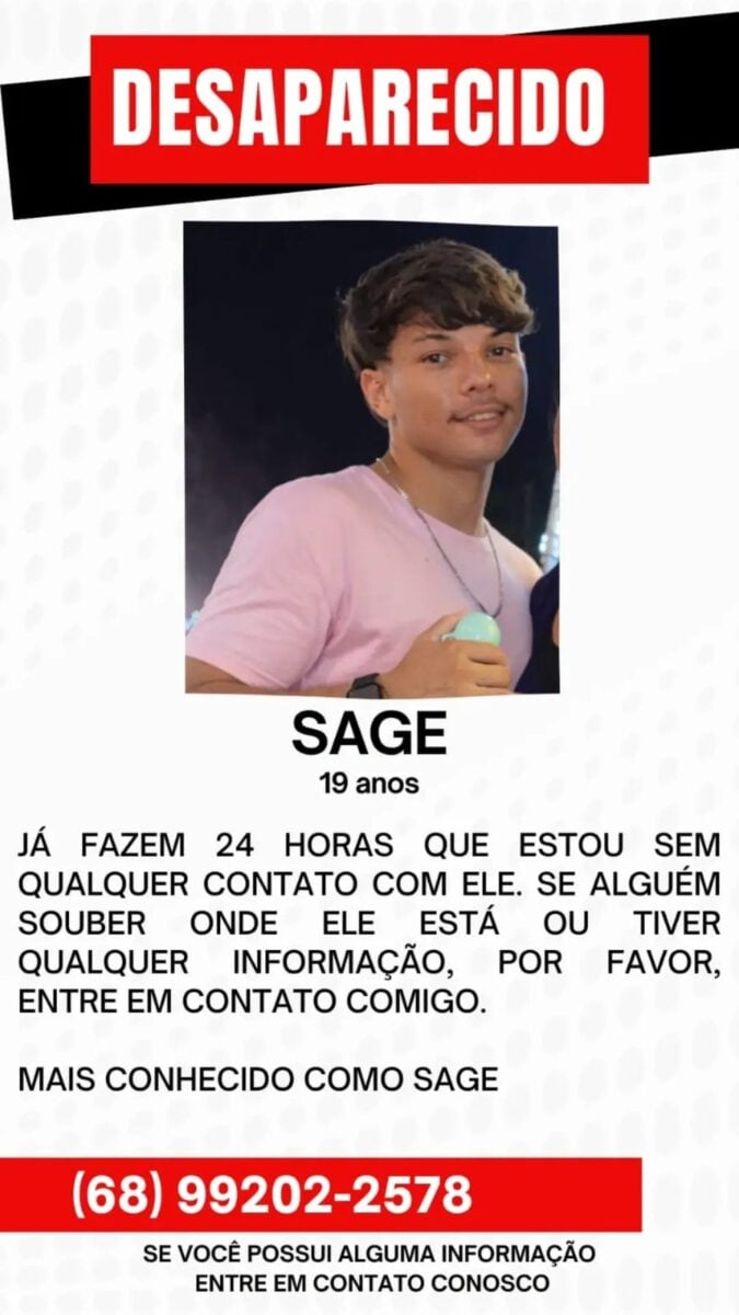 Família busca por jovem de 19 anos desaparecido em Rio Branco