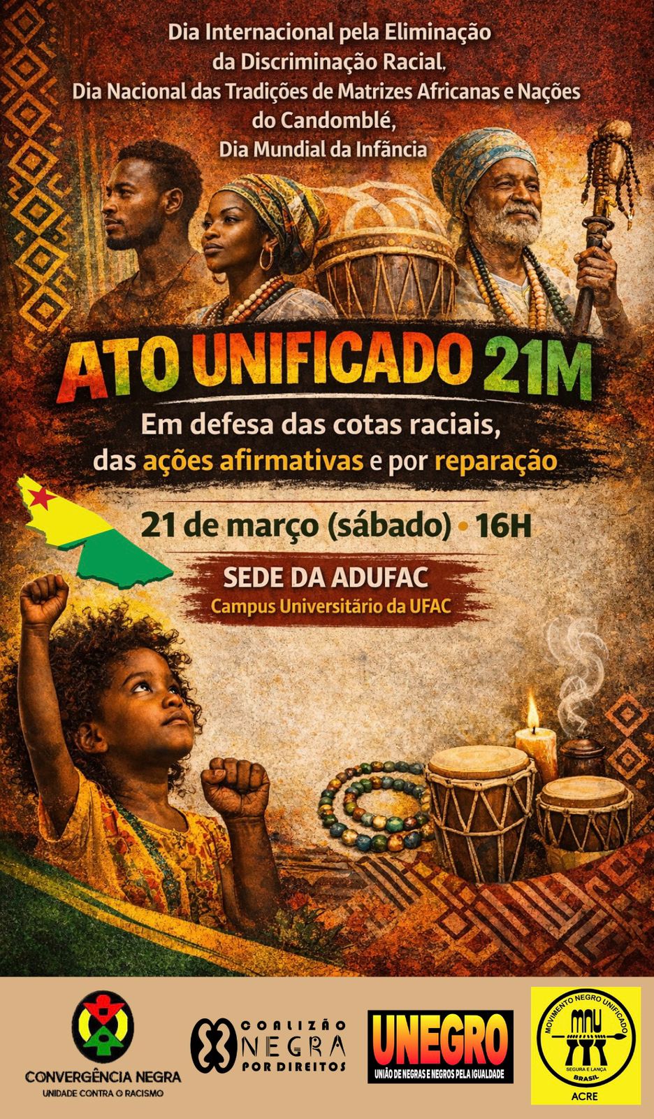 Mobilização que integra o movimento nacional em defesa das cotas raciais