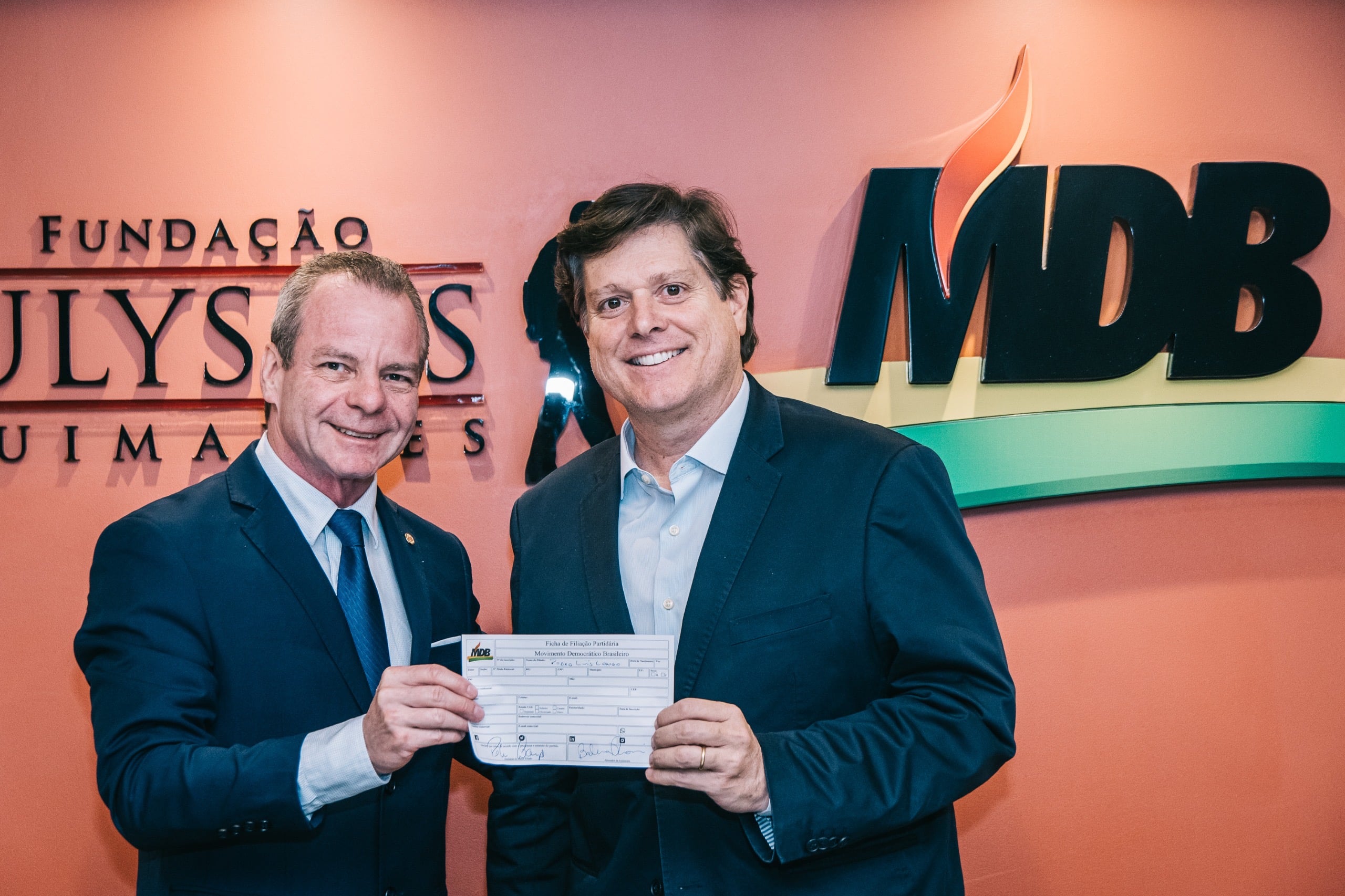 Pedro Longo e Baleia Rossi, presidente do MDB