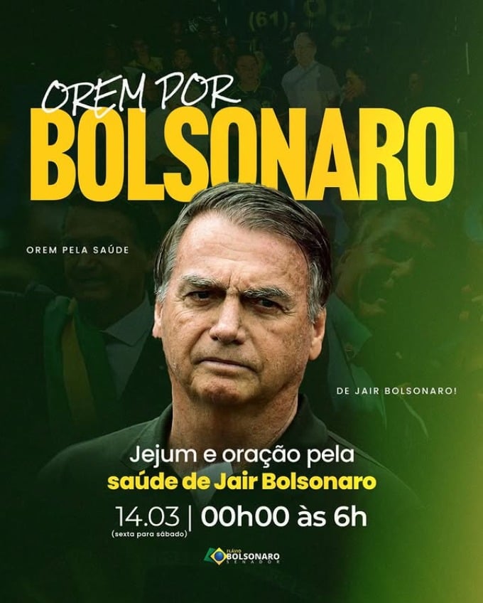 Flávio Bolsonaro convoca jejum e oração pela saúde de Jair Bolsonaro