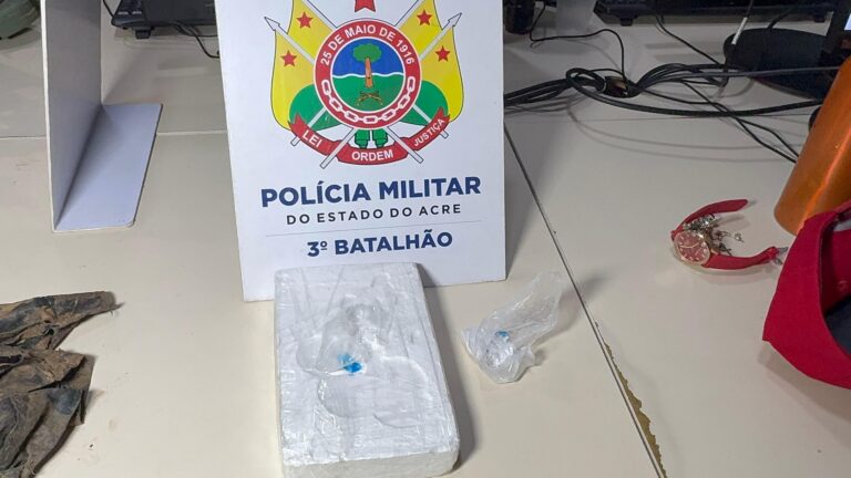Casal é preso com mais de 1 kg de cocaína durante barreira policial em Porto Acre