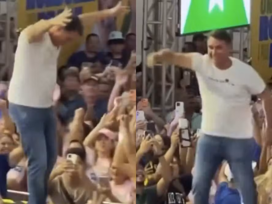 Flávio Bolsonaro dança em evento