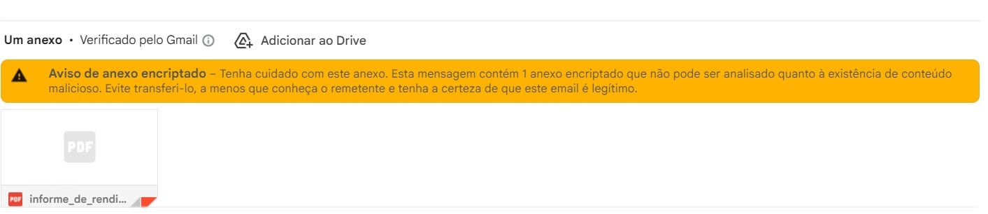 O conteúdo traz ainda a informação de que o arquivo contém dados de rendimentos relativos a contas listadas