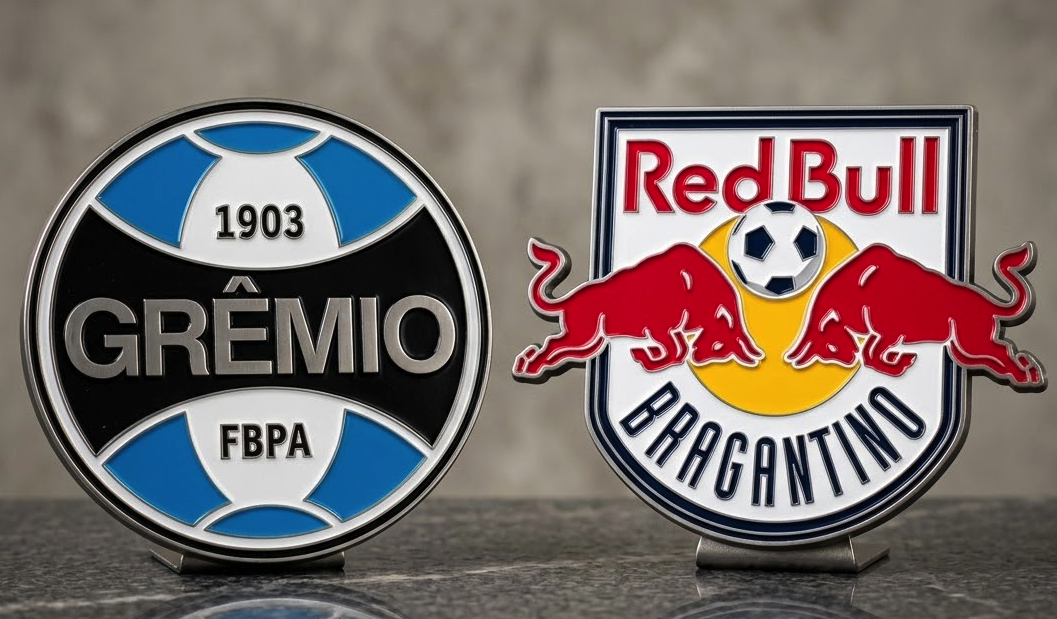 Lance do jogo Grêmio 1x1 Bragantino na Arena pelo Brasileirão 2026.