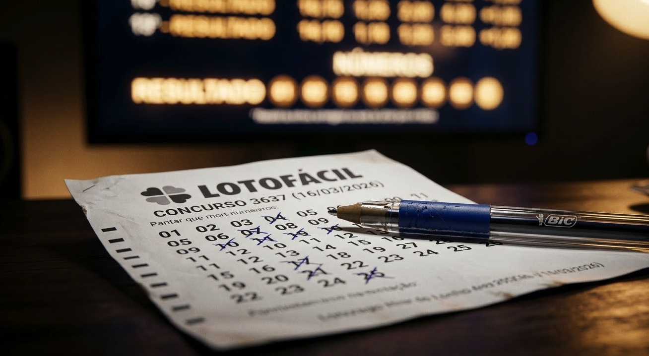 Bilhete e resultado da Lotofácil de hoje, concurso 3637.