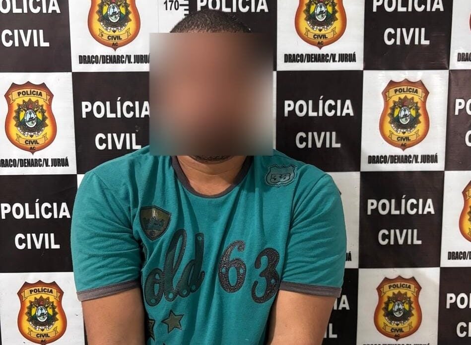 O suspeito foi localizado na Vila São Pedro, no Ramal do Alexandre, zona rural de Cruzeiro do Sul.