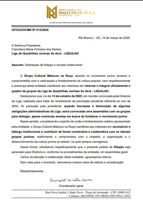 O grupo solicitou oficialmente a refiliação à Liquajac