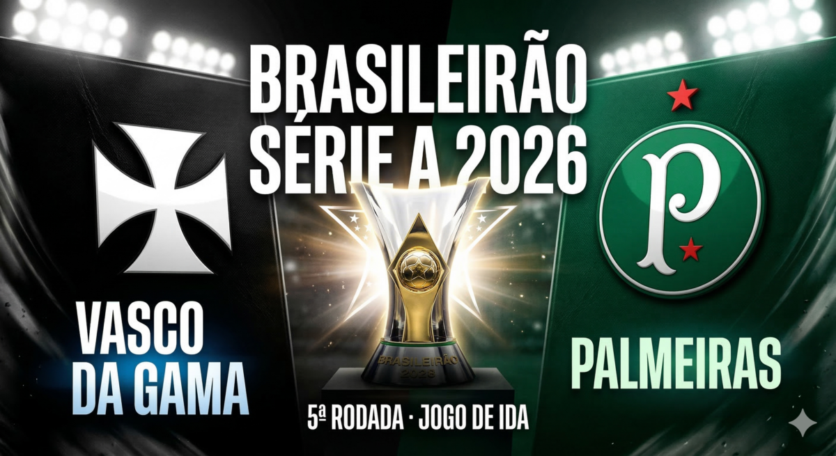 Escudos de Vasco e Palmeiras para a matéria de Vasco x Palmeiras onde assistir ao vivo em São Januário.